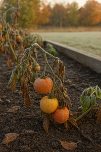 Frost-bitten tomatoes