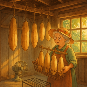 grandmother with loofah